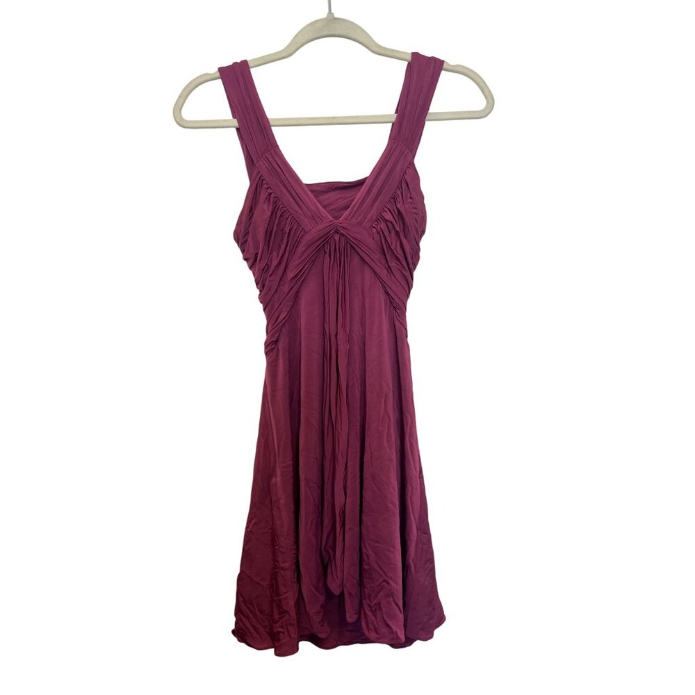 Marciano Magenta Sleeveless Ruched Mini Dress XS Acetate/Spandex Blend